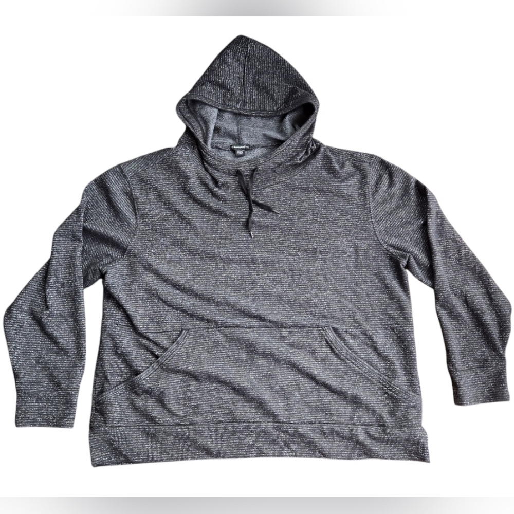 Champion Elite Gray & Black Stripe Hoodie Sweatershirt XXL
